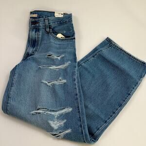 Levi's Premium Women Baggy Dad Straight Leg Mid Rise Jeans 24x30 Blue NWT